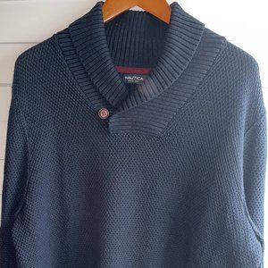 Men's Nautica thick sweater (L) dark blue